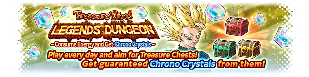 Caça ao Tesouro! Dungeon LEGENDS - Consuma Energia e obtenha Cronocristais -