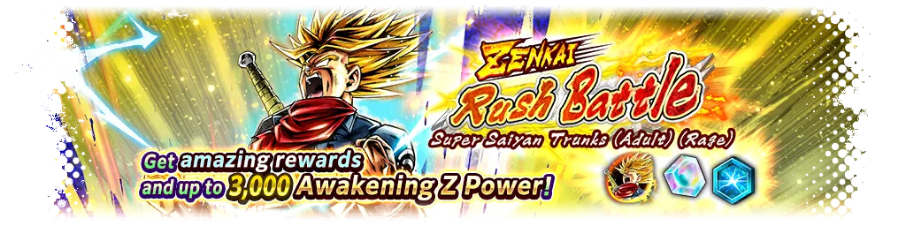 Batalha Rush ZENKAI - Trunks Super Saiyajin (Adolescente) (Fúria) -